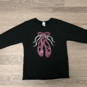 Kavio! Girls Ballet Shoe Black Sweatshirt- size 5T